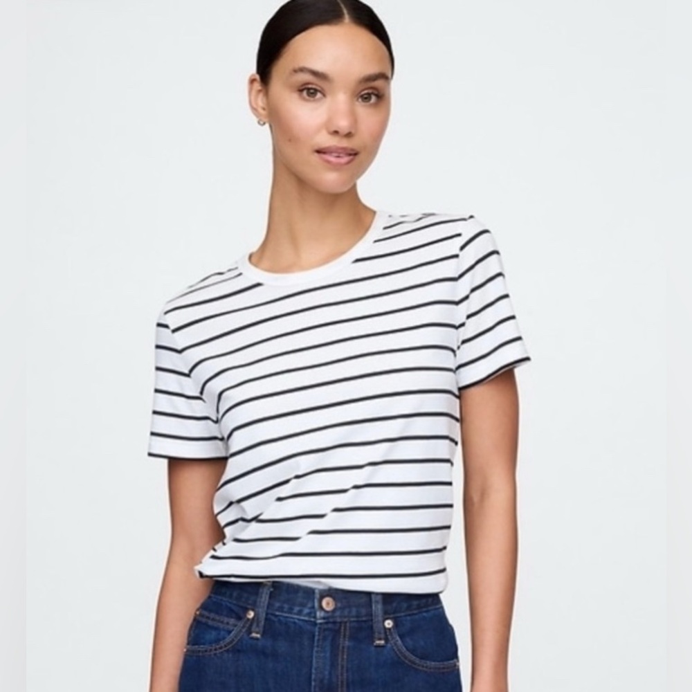 Gap Organic Cotton Stripe Crewneck T-Shirt